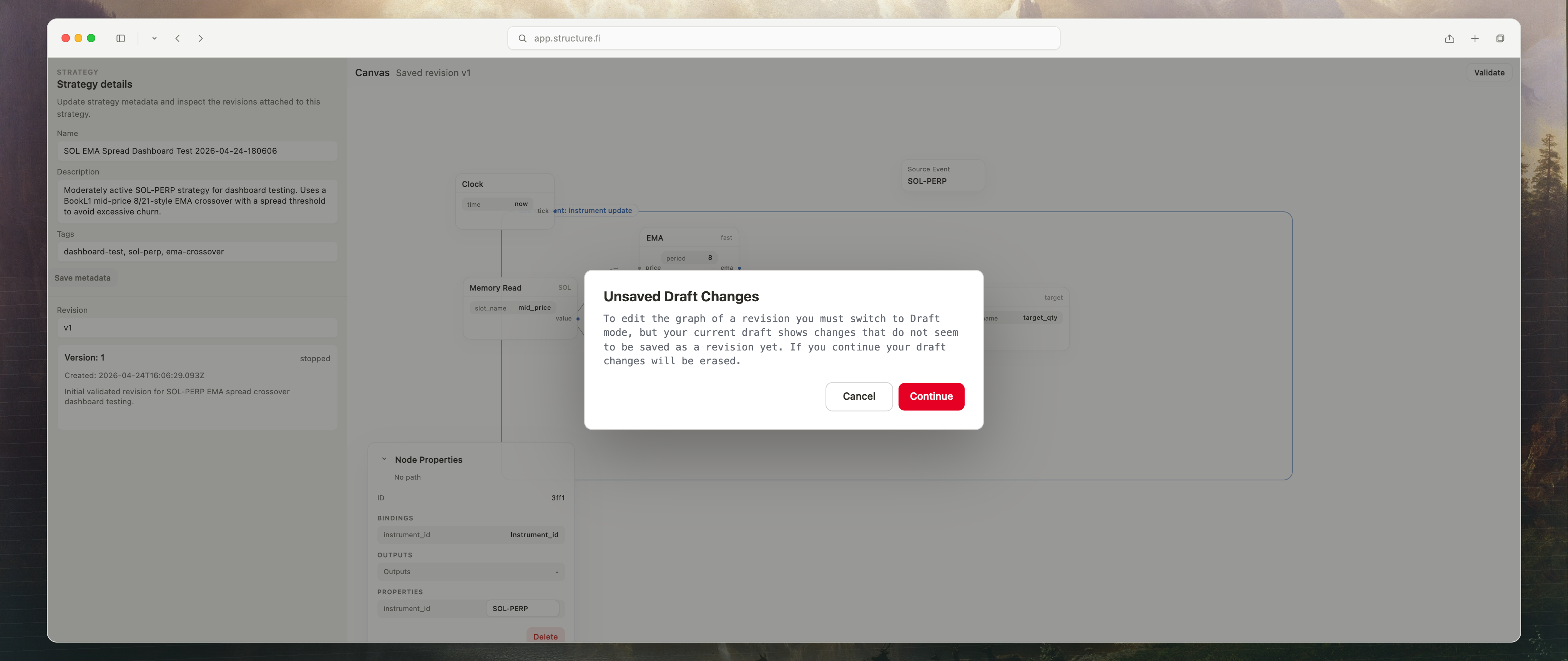 A divergence error message